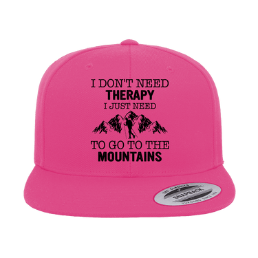 Hiking I Don't Need Therapy Embroidered Flat Bill Cap
